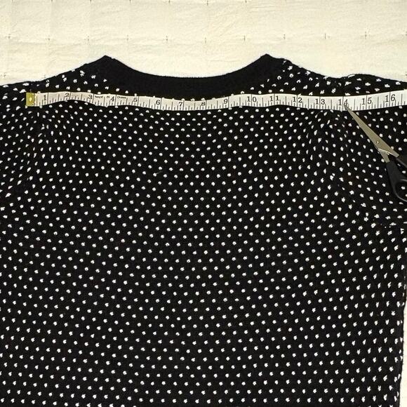 Tahari Puff Shoulder Crew Neck Sweater Women's M | Black White Dots - Picture 9 of 11